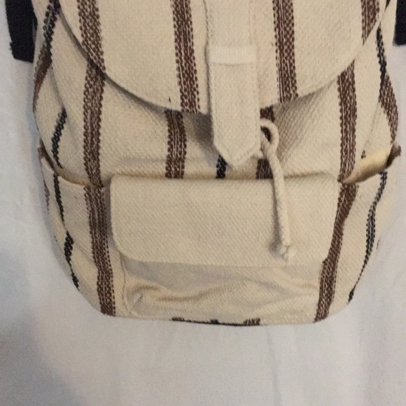 Universal Thread Striped Rucksack Canvas Book-bag - Picture 4 of 6